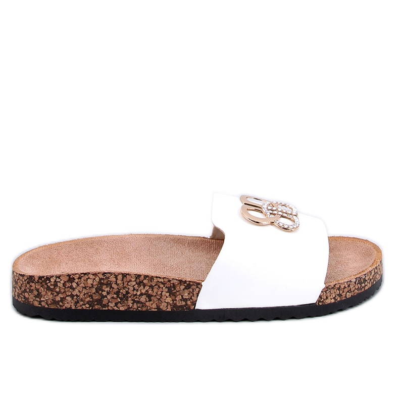 Zapatillas Ibanei de corcho blanco con pedrería