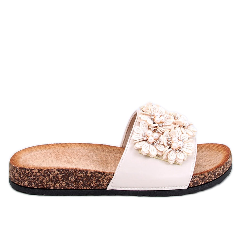 Emiles Babuchas de corcho beige con flores Emiles Babuchas de corcho beige con flores