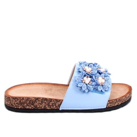 Emiles Babuchas de corcho azul con flores
