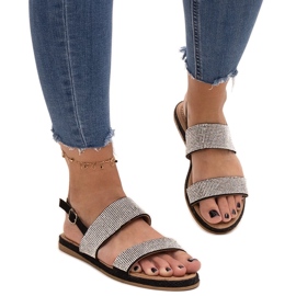 Sandalias negras decoradas con circonitas Carvalia negro