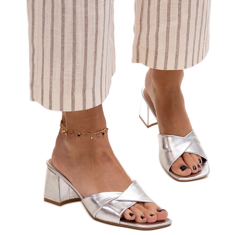 Chanclas tacón Fanan plata