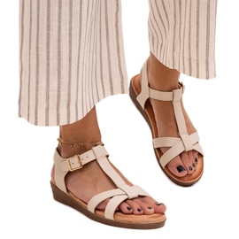 Sandalias cuña baja Sherine beige