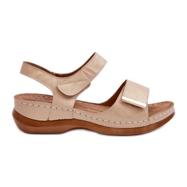 EVento Sandalias Mujer Cómodas con Velcro, Beige Iphiope