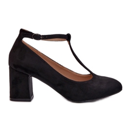 Zapatos de salón negros con tacón de ante ecológico Raniyah