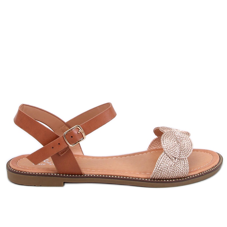 Sandalias planas Tavani champán marrón