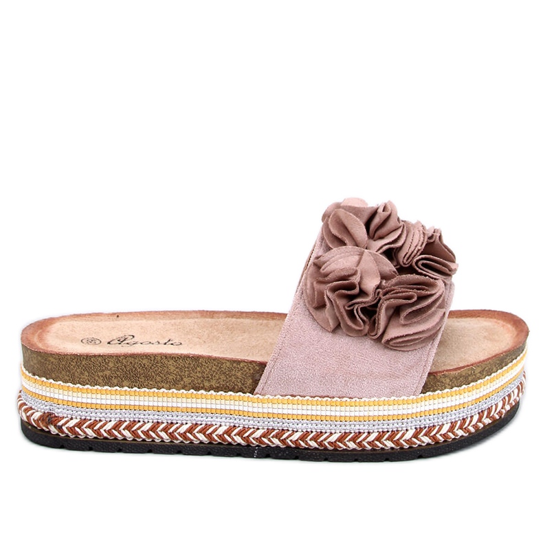 Chanclas Raven Beige con suela gruesa y colorida