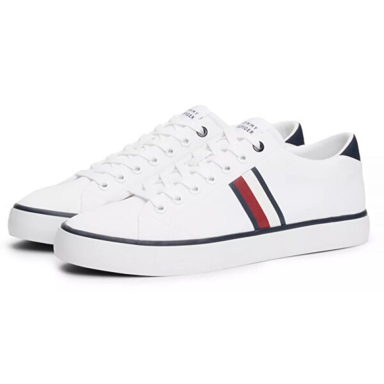 Tommy Hilfiger Hi Vulc Low Stripes Zapatos de malla FM0FM04946 Ybs blanco