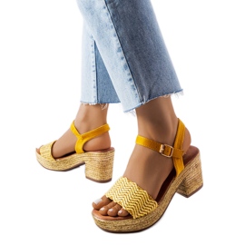 Sandalias de tacón Portland amarillas amarillo
