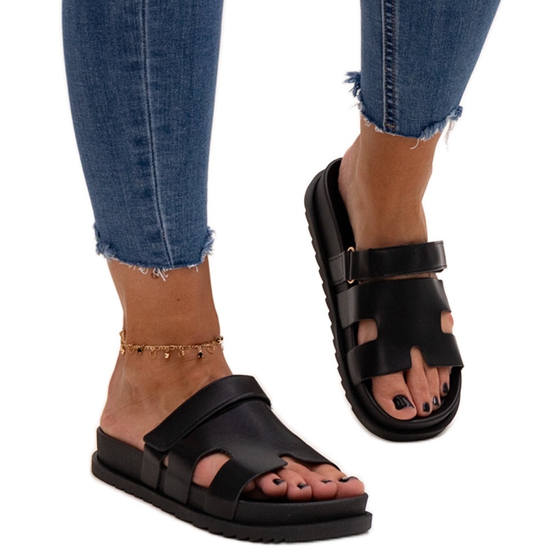 Chanclas velcro Kassis negras negro