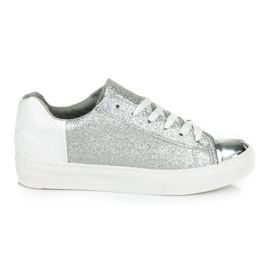 Kylie Deportivas con cordones y purpurina gris