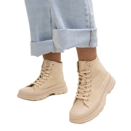 News Rosalinda zapatillas altas beige masivas