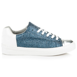 Kylie Deportivas con cordones y purpurina azul