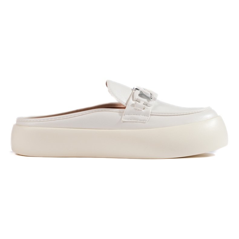 Chanclas de plataforma cerradas de mujer blancas blanco