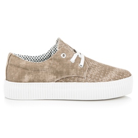 Kylie Zapatillas caladas en la plataforma marrón