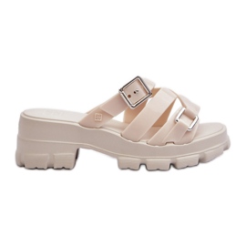 Chanclas Mujer Perfumadas Tacón Bajo ZAXY NN285042 Beige Claro
