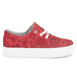 Kylie Zapatillas caladas en la plataforma. rojo