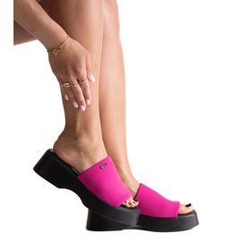 Chanclas rosas con plataforma Big Star NN274026 rosado