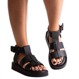 Sandalias plataforma negras Big Star NN274071 negro