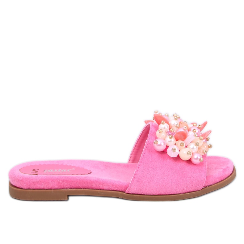 Chanclas Lumsen Fucsia con piedras de colores rosado