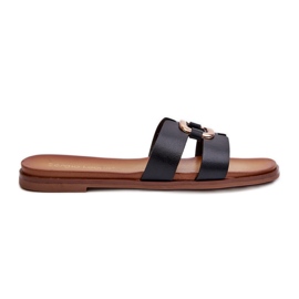 Chanclas Planas de Mujer Fabricadas en Piel Ecológica Sergio Leone SK077H Negro