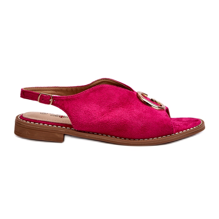 Sandalias Mujer Elegantes Con Decoración Ante Eco S.Barski KV27-058 Fucsia rosado