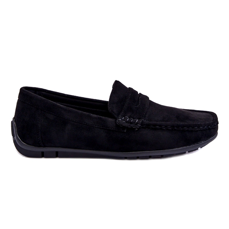 Confly Mocasines negros de gamuza para hombres