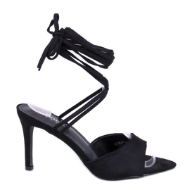 Gennaro Sandalias tacón cordones negro