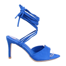 Gennaro Sandalias tacón cordones azul
