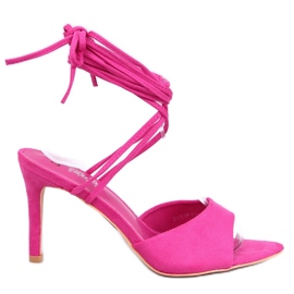 Sandalias tacón cordones Gennaro fucsia rosa