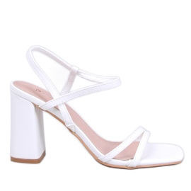 Borelli Sandalias blancas con tacón estable blanco