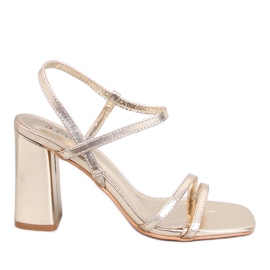 Sandalias Borelli Gold con tacón estable dorado