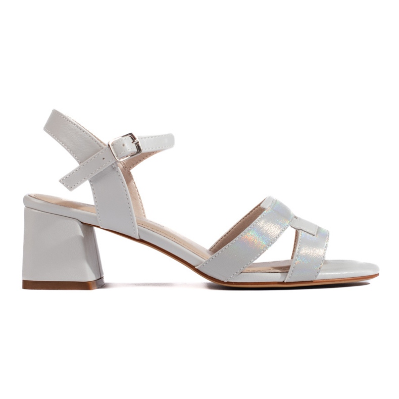 Sandalias de mujer grises brillantes de Sergio Leone