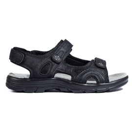 Sandalias hombre negras con velcro. negro