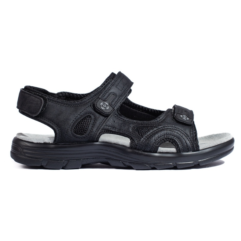 Sandalias hombre negras con velcro. negro