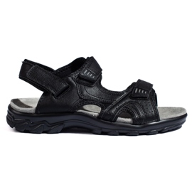 Sandalias cómodas de hombre con velcro en color negro.