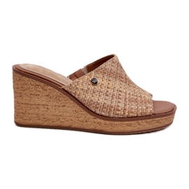 Sergio Leone Chanclas Cuña Mujer KL213 Beige
