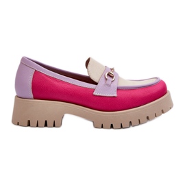 Zazoo 3475 Mocasines Mujer Piel, Beige multicolor