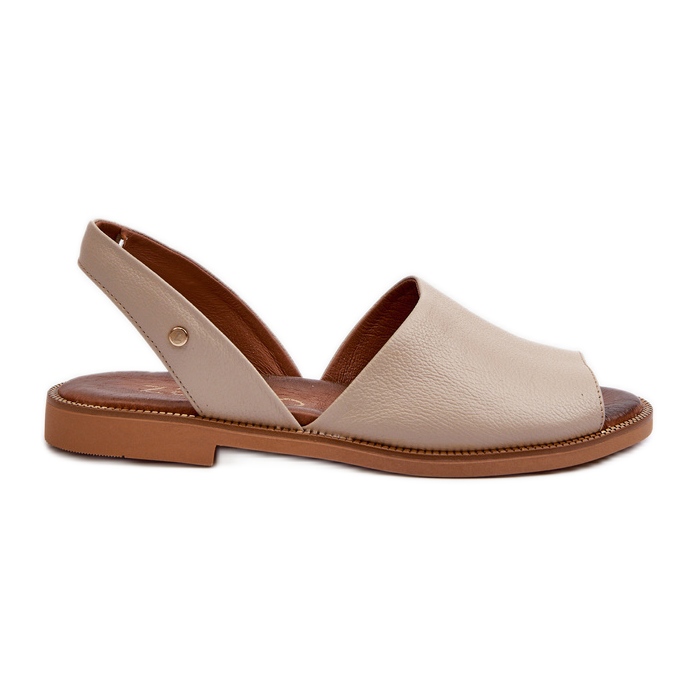 Zazoo 40327 Sandalias Slip-On de Piel, Beige
