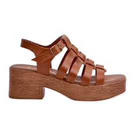 Zazoo 40410 Sandalias Mujer Piel, Marrón