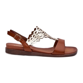 Sergio Leone SK070H Sandalias Planas Mujer, Marrón