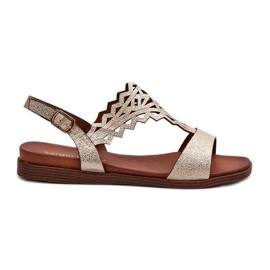Sergio Leone SK070H Sandalias Planas Mujer, Dorado
