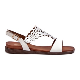 Sergio Leone SK070H Sandalias Planas Mujer, Blanco