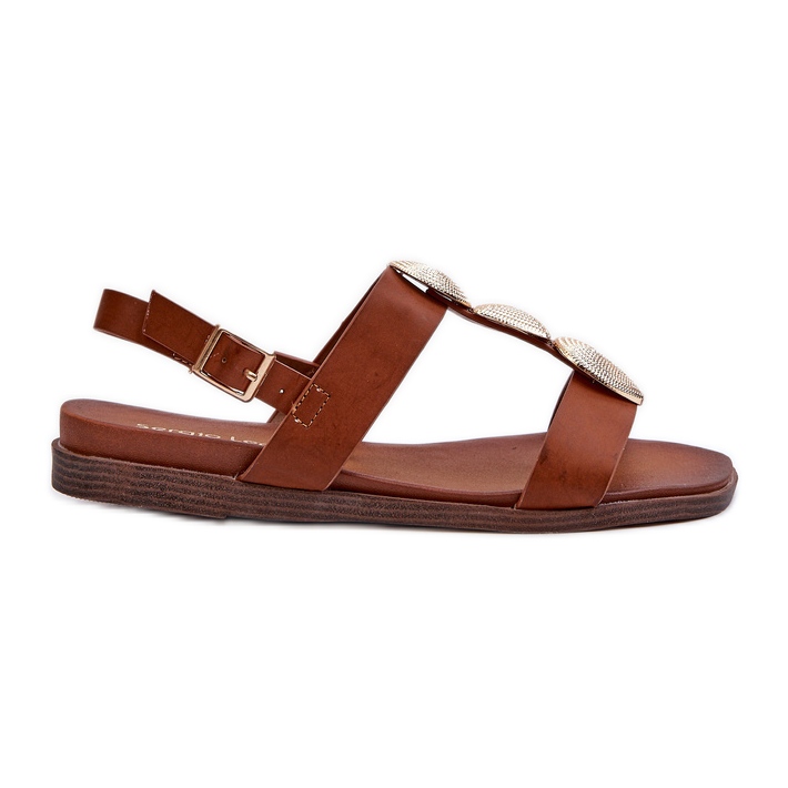 Sandalias Planas Mujer Con Adornos Sergio Leone SK072H Marrón