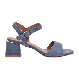 Sandalias de Mujer con Bloque de Ante Ecológico, Azul Leisha
