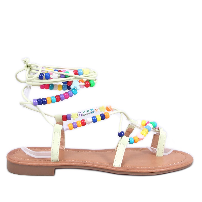 Sandalias romanas con cuentas Maios Verde