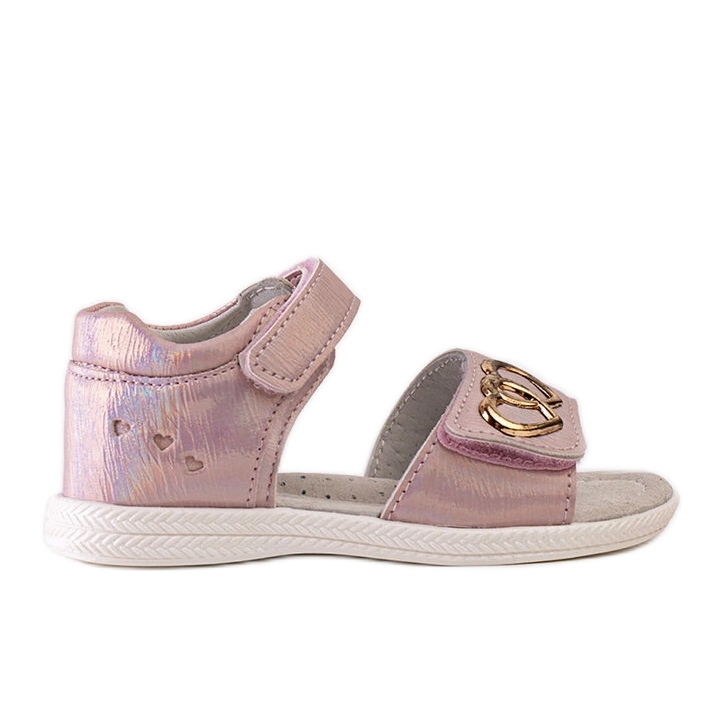 Miss Sandalias infantiles rosas con aplicación de piel Minka rosado Miss Sandalias infantiles rosas con aplicación de piel Minka rosado