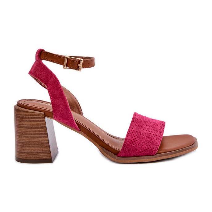 Sandalias Mujer Tacón Alto Confeccionadas en Ante Ecológico Fucsia Ronvia rosado Sandalias Mujer Tacón Alto Confeccionadas en Ante Ecológico Fucsia Ronvia rosado
