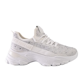 Zapatillas blancas brillantes con suela Senai masiva. blanco Zapatillas blancas brillantes con suela Senai masiva. blanco