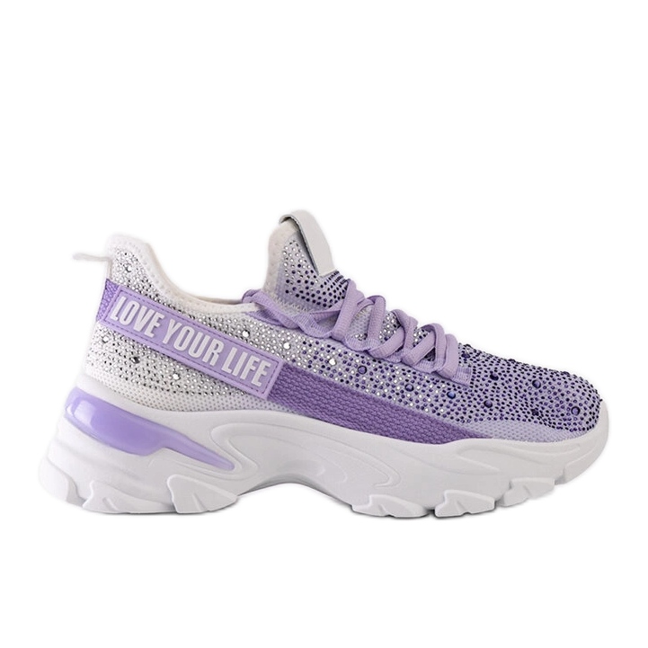 Zapatillas masivas brillantes blancas y moradas de Senai violeta