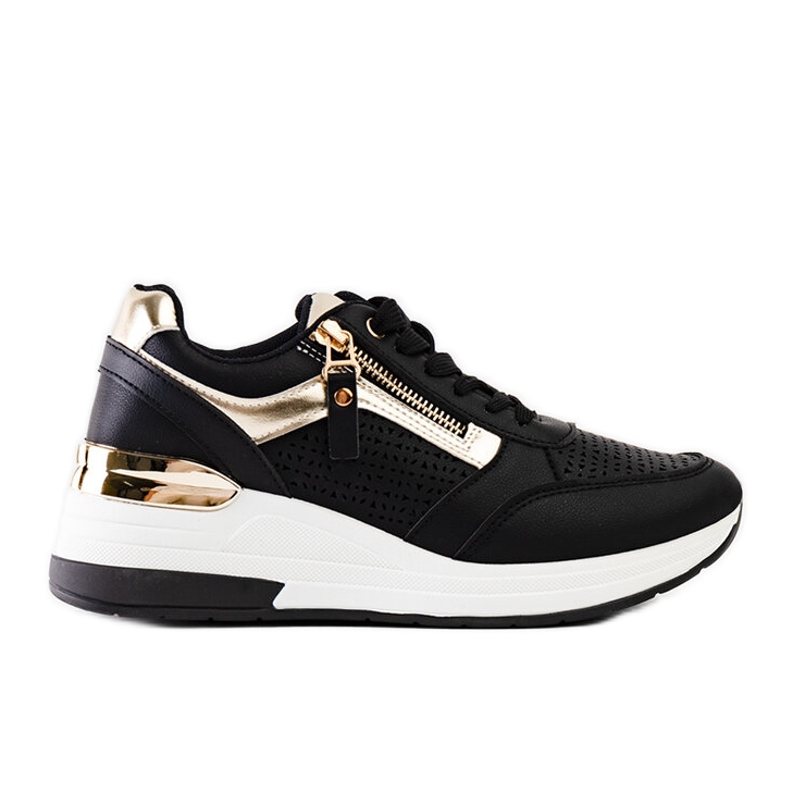 Deportivas cuña Danai caladas negras negro Deportivas cuña Danai caladas negras negro